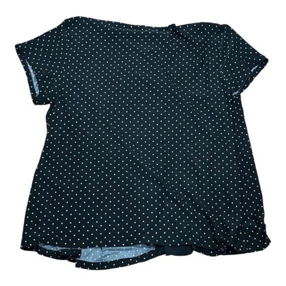 Hamilton Shirt Womens 3X Black White Polka Dot Short Sleeve Ring Keyhole GO-1079 - Picture 6 of 6